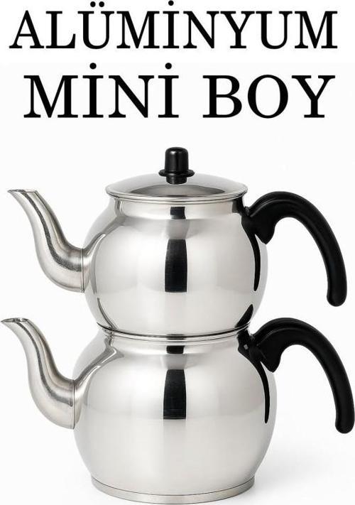 Alüminyum Küre Çaydanlık Mini Boy Siyah Kulp