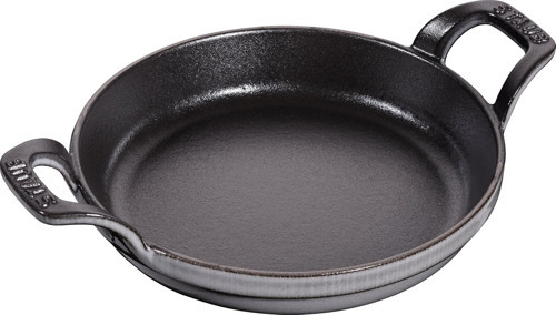 Toz İstiflenebilir Fırın Kabı, Yuvarlak (16 Cm, 0,4 L İçerisinde Bulunan Mat Siyah Kaplı Tepsi