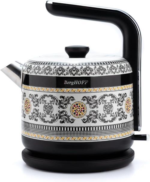 Gem Royal Margery 1.7 Litre Siyah Sarı Desenli Su Isıtıcısı