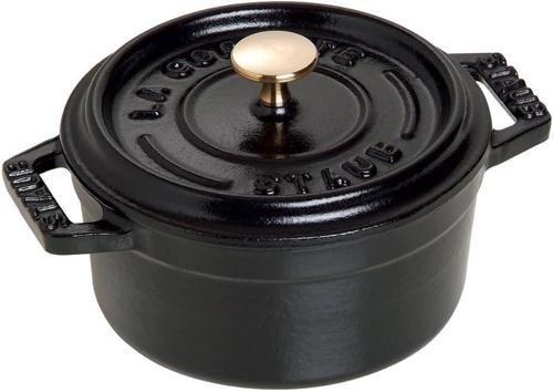 40500-101-0 Mini Güveç, Yuvarlak Kapaklı 10 Cm, 0,25 L, Indüksiyona Uygun, Mat Siyah Emaye Kap