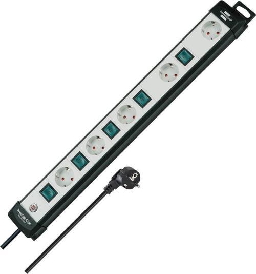 Premium-Line 5 Soketli Ayrı Anahtarlı 3 Metre Kablolu Montaj Özellikli  Priz