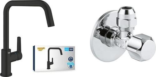 Start Quickfix Eviye Bataryası Mat Siyah + 2 Adet 55Mm Ara Musluk Seti