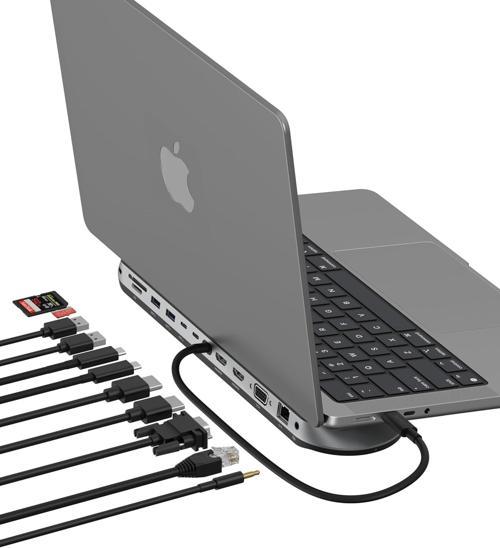 11'I 1 Arada Evrensel Usb-C Pro Bağlantı İstasyonunu 3 Monitör Desteğiyle Bağlayın, Silikon H