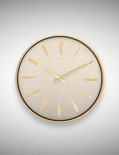 717-A-1 Serisi Klasik Rakamlı Metal Görünümlü Sessiz Akar Modern Duvar Saati 40 cm