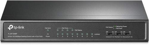 Tl-Sf1008P, 8-Port 10/100Mbps Desktop Switch With 4-Port Poe+