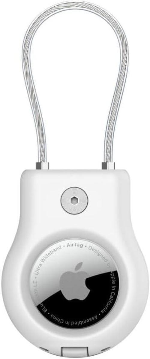 Airtag Için Örgülü Metal Kablolu Kılıf - Beyaz