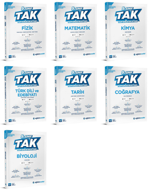 Eğitim Vadisi 2025 9. Sınıf Tak Tam Anlatım Kitabı Seti Tam Set 7 Kitap