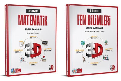 3D 2025 8. Sınıf Lgs Matematik + Fen Bilimleri Soru Bankası Seti 2 Kitap