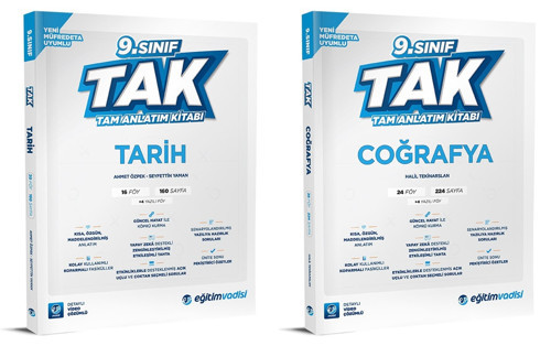Eğitim Vadisi 2025 9. Sınıf Tarih + Coğrafya Tak Tam Anlatım Seti 2 Kitap