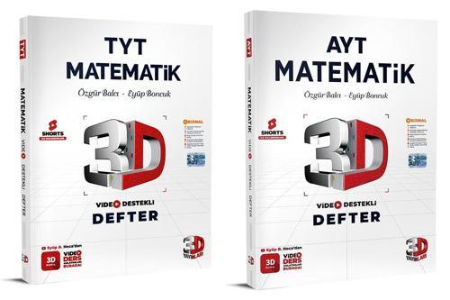 3D Yayınları 2024 Tyt Ayt Matematik Video Destekli Defter Seti 2 Kitap
