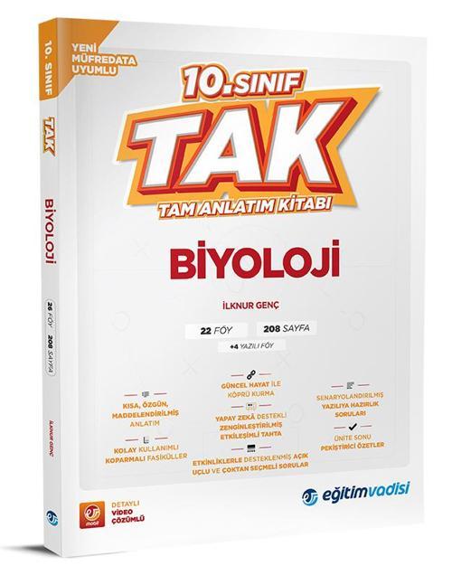 Eğitim Vadisi 2026 10. Sınıf Biyoloji Tak Tam Anlatım Kitabı