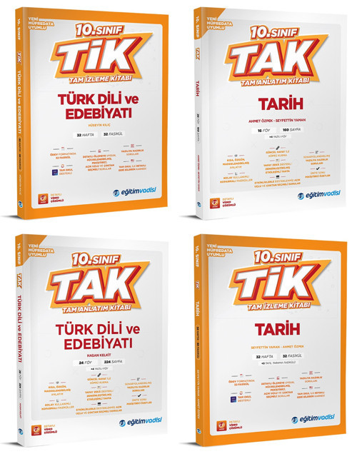 Eğitim Vadisi 2026 10. Sınıf Edebiyat + Tarih Tak Tam Anlatım + Tik Tam İzleme Seti 4 Kitap