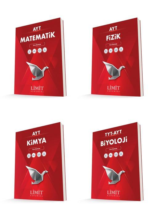 Limit Kurumsal Ayt Matematik + Fizik + Kimya + Biyoloji Soru Bankası Seti 4 Kitap