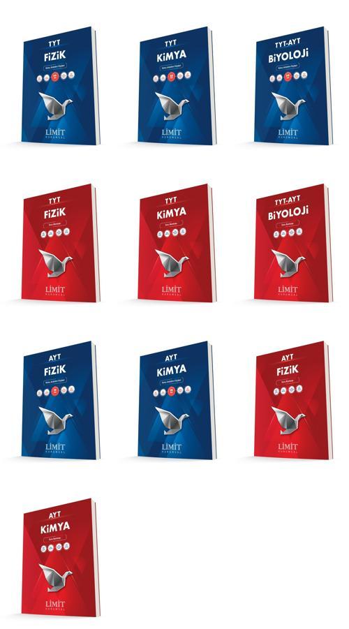 Limit Kurumsal Tyt Ayt Fizik + Kimya + Biyoloji Konu Anlatım Föyleri + Soru Seti 10 Kitap