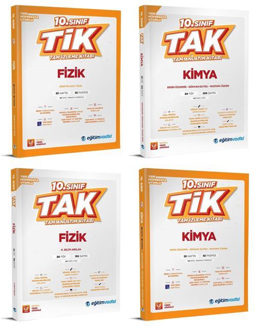 Eğitim Vadisi 2026 10. Sınıf Fizik + Kimya Tak Tam Anlatım + Tik Tam İzleme Seti 4 Kitap