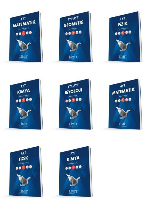 Limit Kurumsal Tyt Ayt Matematik + Fizik + Kimya + Biyoloji Konu Anlatım Föyleri Seti 8 Kitap