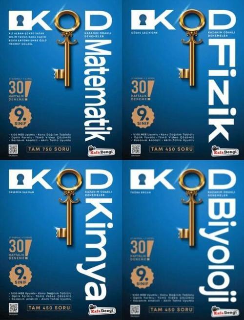 Kafa Dengi 2026 9. Sınıf Matematik + Fizik + Kimya + Biyoloji Kod Haftalık Süreç Uygulamaları Seti 4 Kitap