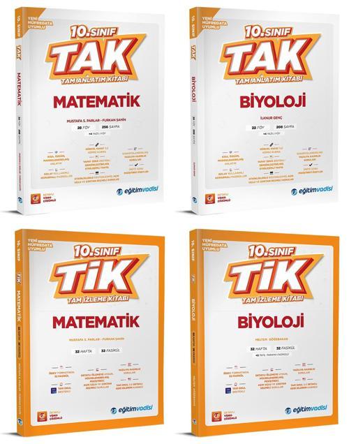 Eğitim Vadisi 2026 10. Sınıf Matematik + Biyoloji Tak Tam Anlatım + Tik Tam İzleme Seti 4 Kitap