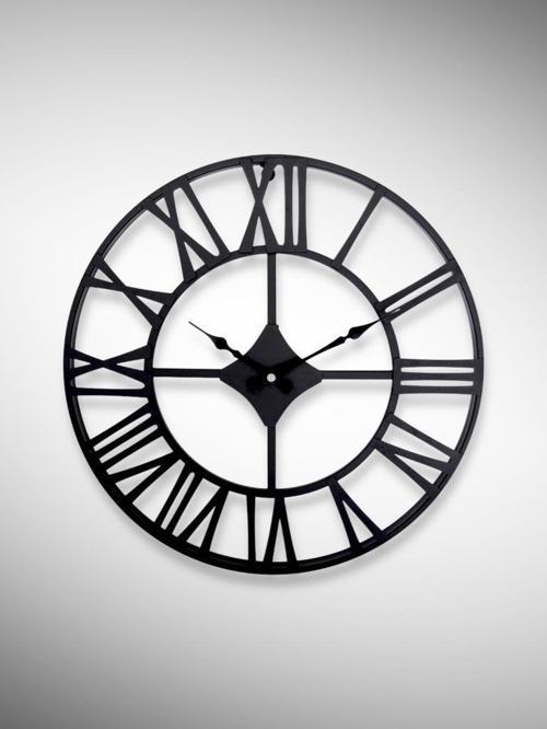 DM30 Serisi Roma Rakamlı Metal Duvar Saati Siyah 40 CM