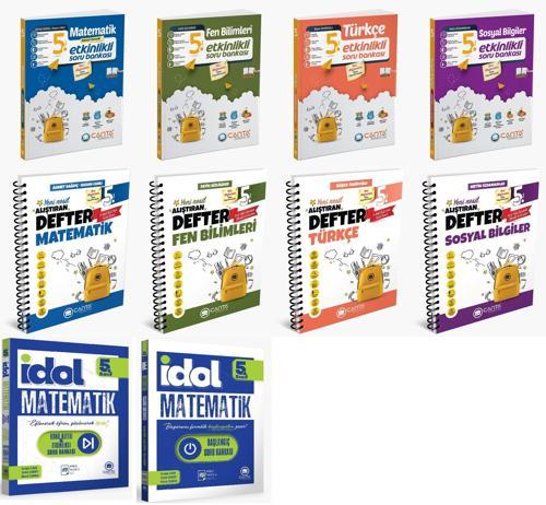 Çanta 2025 5. Sınıf Matematik + Türkçe + Fen + Sosyal Etkinlikli Soru + Defter + İdol Seti 10 Kitap