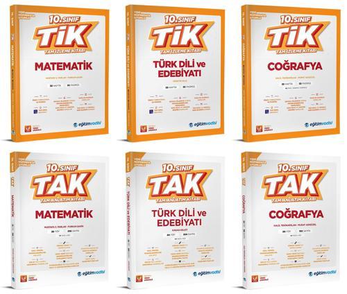 Eğitim Vadisi 2026 10. Sınıf Matematik + Edebiyat + Coğrafya Tak Tam Anlatım + Tik Tam İzleme Seti 6 Kitap
