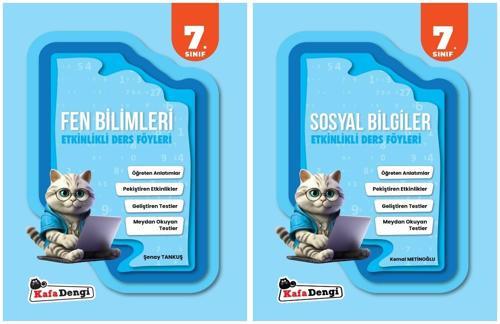 Kafadengi 2025 7. Sınıf Fen Bilimleri + Sosyal Bilgiler Etkinlikli Ders Föyleri Seti 2 Kitap