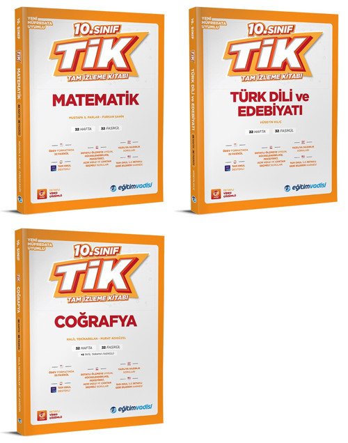 Eğitim Vadisi 2026 10. Sınıf Matematik + Edebiyat + Coğrafya Tam İzleme Kitabı Seti 3 Kitap
