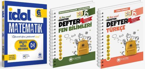 Çanta 2025 6. Sınıf İdol Konu Özetli Matematik + Türkçe + Fen Öğreten Defter Seti 3 Kitap