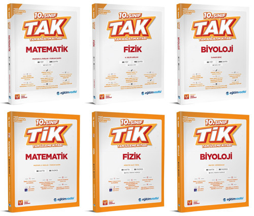 Eğitim Vadisi 2026 10. Sınıf Matematik + Fizik + Biyoloji Tak Tam Anlatım + Tik Tam İzleme Seti 6 Kitap