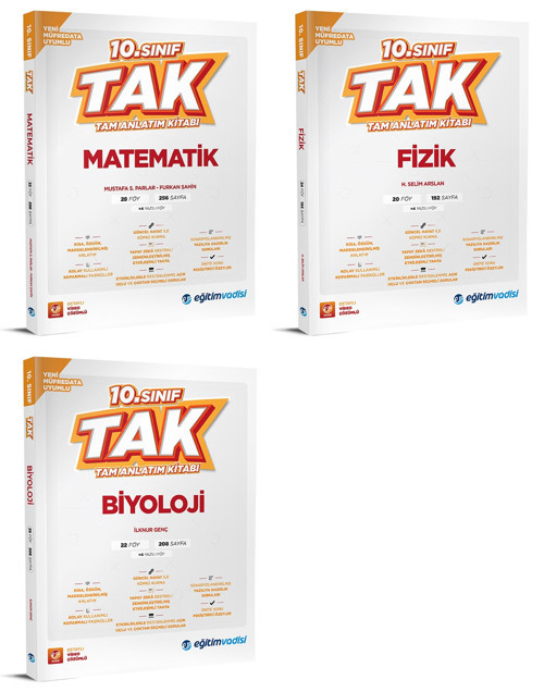 Eğitim Vadisi 2026 10. Sınıf Matematik + Fizik + Biyoloji Tam Anlatım Kitabı Seti 3 Kitap