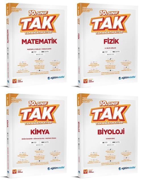 Eğitim Vadisi 2026 10. Sınıf Matematik + Fizik + Kimya + Biyoloji Tak Tam Anlatım Seti 4 Kitap