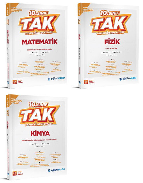 Eğitim Vadisi 2026 10. Sınıf Matematik + Fizik + Kimya Tam Anlatım Kitabı Seti 3 Kitap