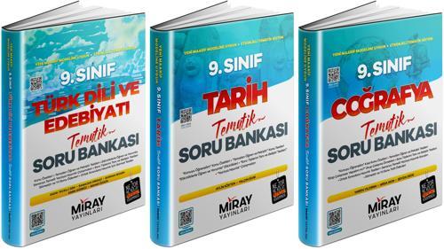 Miray 2025 9. Sınıf Türk Dili + Tarih + Coğrafya Tematik Soru Bankası Seti 3 Kitap