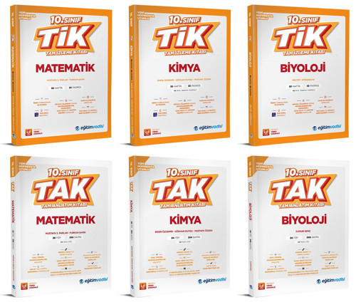 Eğitim Vadisi 2026 10. Sınıf Matematik + Kimya + Biyoloji Tak Tam Anlatım + Tik Tam İzleme Seti 6 Kitap