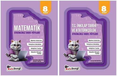 Kafadengi 2025 8. Sınıf Matematik + İnkılap Etkinlikli Ders Föyleri Seti 2 Kitap