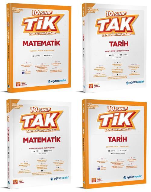 Eğitim Vadisi 2026 10. Sınıf Matematik + Tarih Tak Tam Anlatım + Tik Tam İzleme Seti 4 Kitap