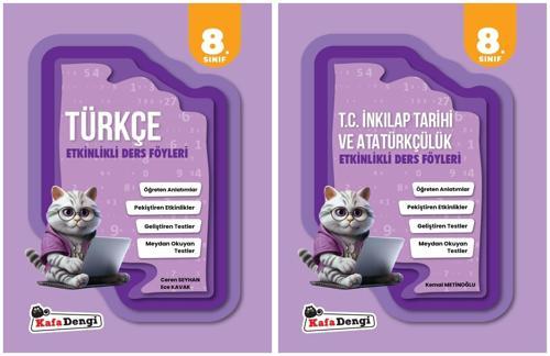 Kafadengi 2025 8. Sınıf Türkçe + İnkılap Tarihi Etkinlikli Ders Föyleri Seti 2 Kitap