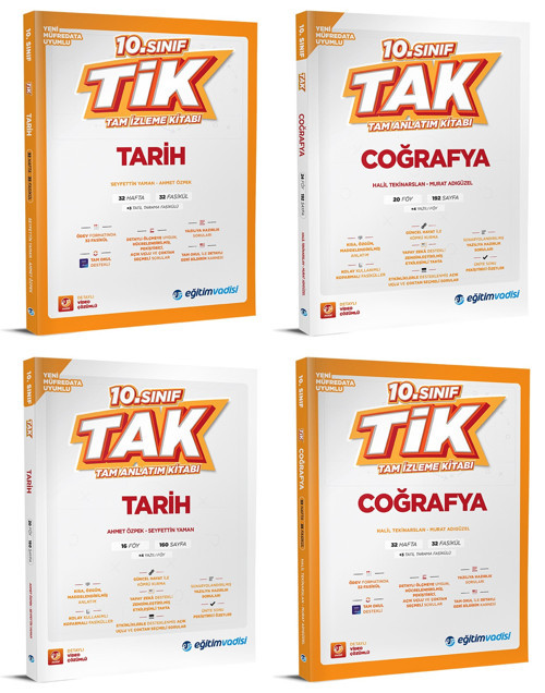 Eğitim Vadisi 2026 10. Sınıf Tarih + Coğrafya Tak Tam Anlatım + Tik Tam İzleme Seti 4 Kitap