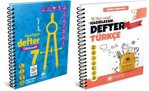 Çanta 2025 7. Sınıf Matematik + Türkçe Hazırlayan Defter Seti 2 Kitap