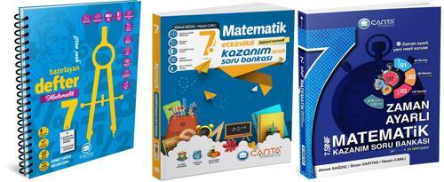 Çanta 2025 7. Sınıf Matematik Etkinlikli Kazanım + Zaman Ayarlı Soru + Defter Seti 3 Kitap