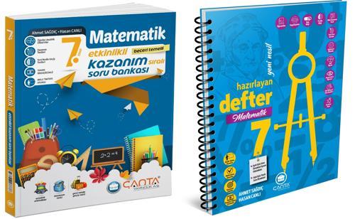 Çanta 2025 7. Sınıf Matematik Etkinlikli Kazanım Soru Bankası + Defter Seti 2 Kitap