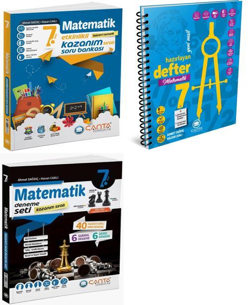 Çanta 2025 7. Sınıf Matematik Etkinlikli Soru + Hazırlayan Defter + Kazanım Deneme Seti 3 Kitap