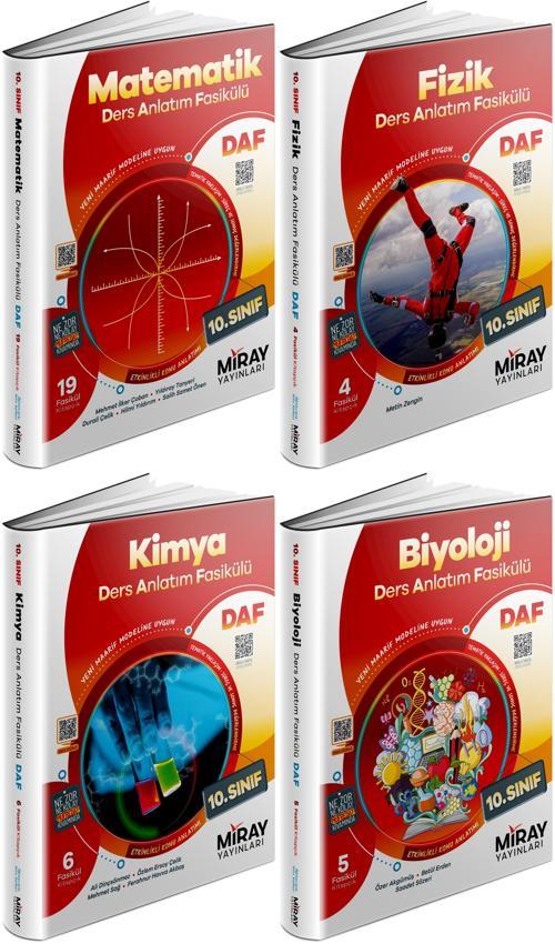 Miray 2026 10. Sınıf Matematik + Fizik + Kimya + Biyoloji Ders Anlatım Fasikülleri Seti 4 Kitap