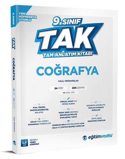 Eğitim Vadisi 2025 9. Sınıf Coğrafya Tak Tam Anlatım Kitabı