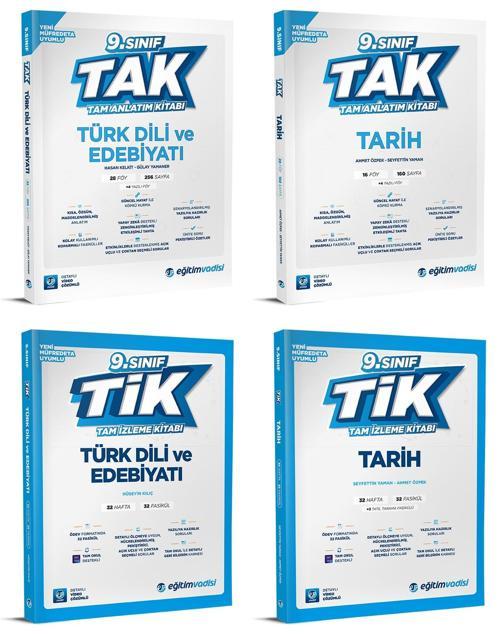 Eğitim Vadisi 2025 9. Sınıf Edebiyat + Tarih Tak Tam Anlatım + Tik Tam İzleme Seti 4 Kitap