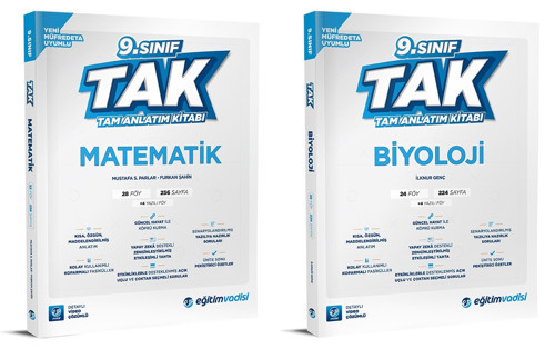 Eğitim Vadisi 2025 9. Sınıf Matematik + Biyoloji Tak Tam Anlatım Seti 2 Kitap