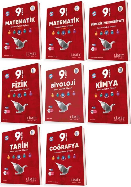 Limit 2025 9. Sınıf Konu Anlatım Föyleri Seti 8 Kitap Kitap Güncel Müfredat