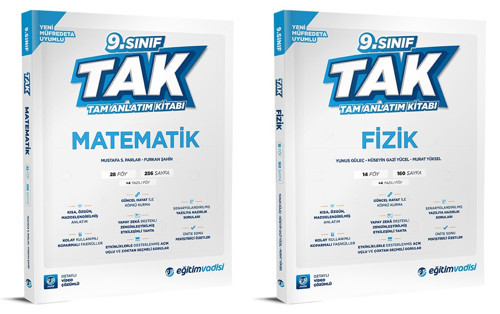 Eğitim Vadisi 2025 9. Sınıf Matematik + Fizik Tak Tam Anlatım Seti 2 Kitap