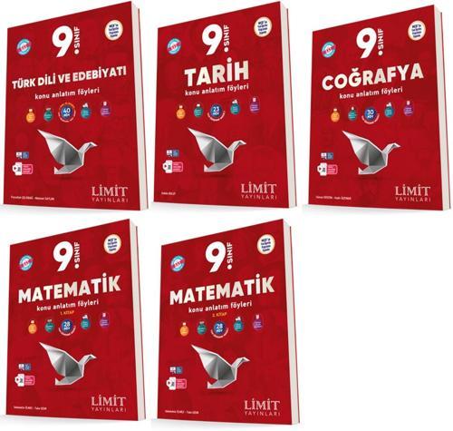 Limit 2025 9. Sınıf Matematik + Türk Dili + Tarih+ Coğrafya Kaf Seti 5 Kitap Güncel Müfredat