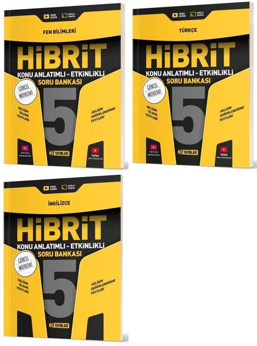Hız 2025 5. Sınıf Fen Bilimleri + Türkçe + İngilizce Hibrit - Konu Seti 3 Kitap